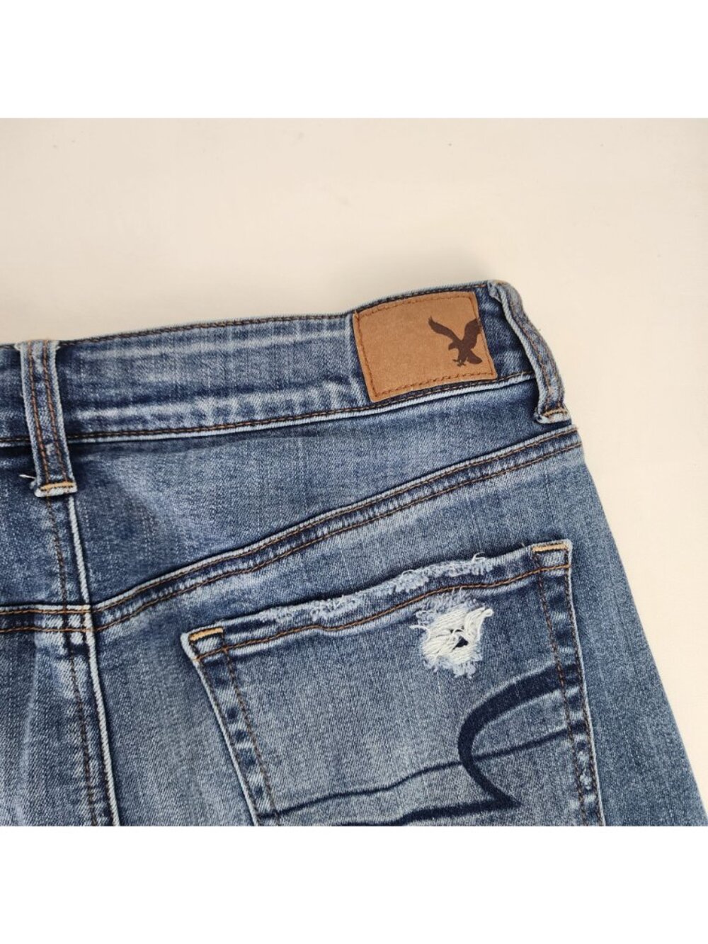 American Eagle Outfitters Super Stretch Distressed Denim Skirt Size 2 Denim - Picture 10 of 11
